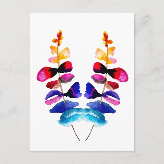 Süße farbenfrohe Blätter Aquarell Postkarte (Vorderseite)