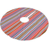 Süße farbenfrohe Dekorstreifen Polyester Weihnachtsbaumdecke (Schrägansicht)