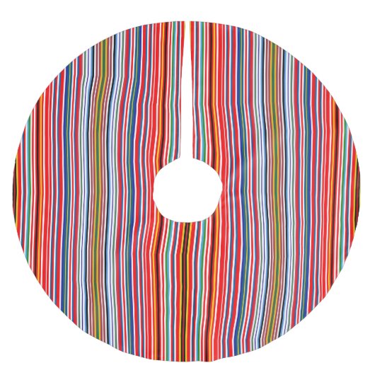 Süße farbenfrohe Dekorstreifen Polyester Weihnachtsbaumdecke (Vorderseite)