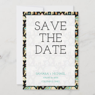 Süße farbenfrohe indische Elefanten retten das Dat Save The Date