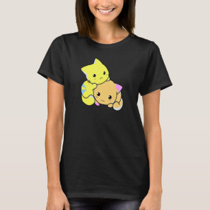 Süße farbenfrohe Kätzchen spielende Katze T-Shirt