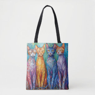 Süße farbenfrohe Katzen Tasche