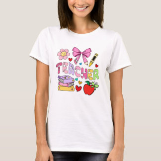 Süße farbenfrohe Lehrertypografie T-Shirt