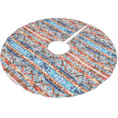 Süße farbenfrohe Mädchen-Aztek-Muster Polyester Weihnachtsbaumdecke (Schrägansicht)