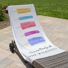 Süße farbenfrohe moderne Sommer personalisiert Strandtuch