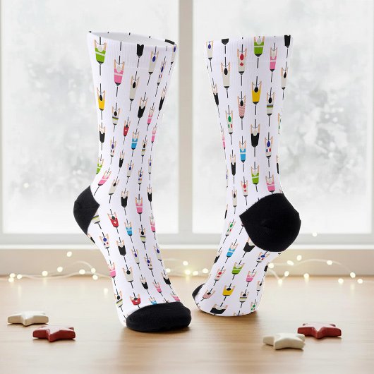 Süße farbenfrohe nationale Radfahrer Illustrations Socken