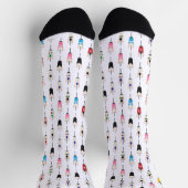 Süße farbenfrohe nationale Radfahrer Illustrations Socken (Oben)