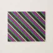 Süße farbenfrohe Neonstreifen Puzzle (Horizontal)