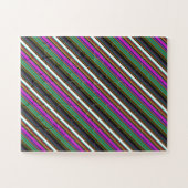 Süße farbenfrohe Neonstreifen Puzzle (Horizontal)