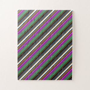Süße farbenfrohe Neonstreifen Puzzle