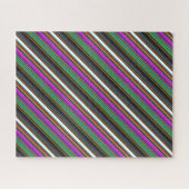 Süße farbenfrohe Neonstreifen Puzzle (Horizontal)