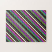 Süße farbenfrohe Neonstreifen Puzzle (Horizontal)