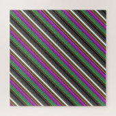 Süße farbenfrohe Neonstreifen Puzzle (Horizontal)