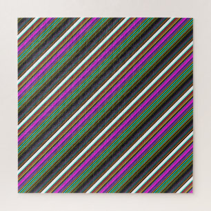 Süße farbenfrohe Neonstreifen Puzzle
