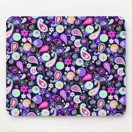 Süße farbenfrohe Paisleymuster Mousepad (Vorne)