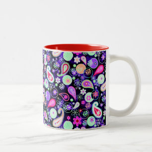 Süße farbenfrohe Paisleymuster Zweifarbige Tasse