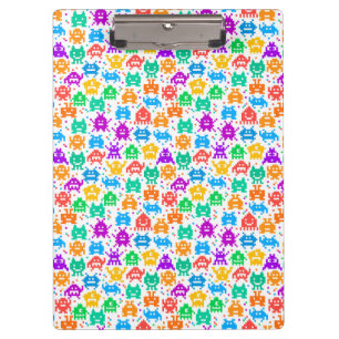 Süße farbenfrohe pixelige Monster Muster Klemmbrett