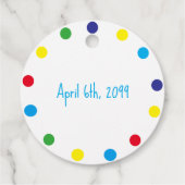 Süße farbenfrohe Punkte Kinder Danke Geschenkanhänger (Rückseite)