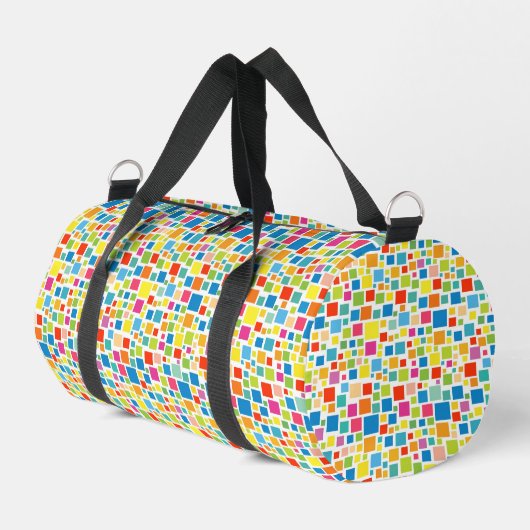 Süße farbenfrohe Quadrate Muster Duffle Bag (Linke Seite)
