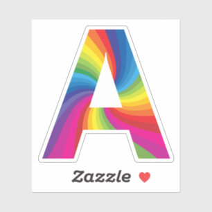 Süße farbenfrohe Regenbogen-Alphabet A Aufkleber