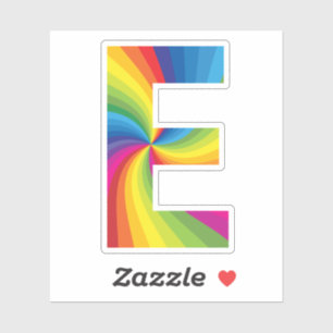 Süße farbenfrohe Regenbogen-Alphabet E Aufkleber