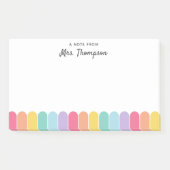 Süße farbenfrohe Regenbogenbogen-Personalisierte L Post-it Klebezettel (Vorderseite)