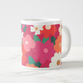 Süße farbenfrohe Retro-Blumen Jumbo-Tasse (Vorderseite Rechts)