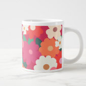 Süße farbenfrohe Retro-Blumen Jumbo-Tasse (Rechts)