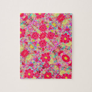 Süße farbenfrohe strahlende Blumen Puzzle