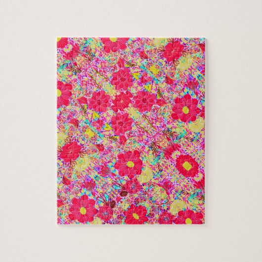 Süße farbenfrohe strahlende Blumen Puzzle (Vertikal)