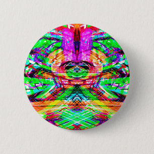 Süße farbenfrohe symmetrische abstrakte neon-triba button