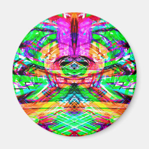 Süße farbenfrohe symmetrische abstrakte neon-triba magnet