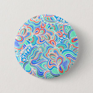 Süße farbenfrohe Vintage-Wirbelblumen Button