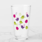 Süße farbenfrohe Vögel Glas (Rückseite)