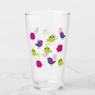 Süße farbenfrohe Vögel  Glas