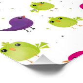 Süße farbenfrohe Vögel Poster (Ecke)