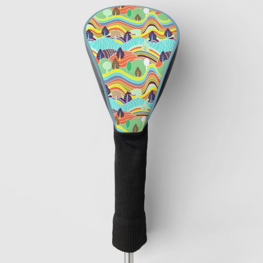 Süße farbenfrohe Waldmuster Golf Headcover (Vorderseite)