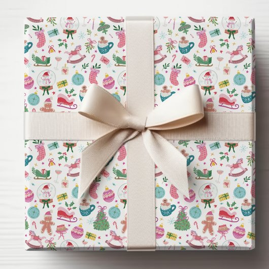 Süße farbenfrohe Weihnachten Geschenkpapier