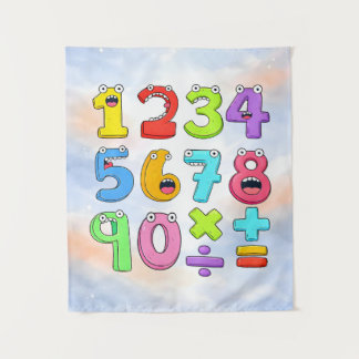 Süße farbenfrohe Zahlen-Mathematikposter für Kinde Wandteppich