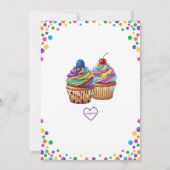 Süße Farbige Cupcake-Geburtstagsfeier Einladung (Rückseite)