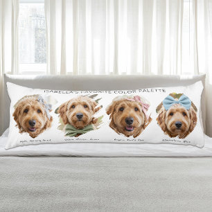 Süße Farbpalette Individuelle Foto-Farbfeld Hund Seitenschläferkissen