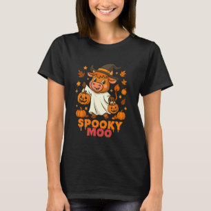 Süße Farm-Kürbis-Hochlandkuh Gruseliges Muh Lustig T-Shirt