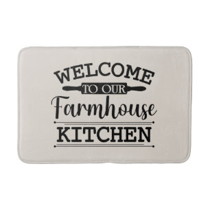 Süße Farmhouse-Küchen-Wortkunst Begrüßung Badematte