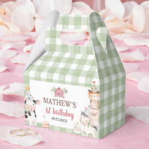 Süße Farmtiere zum 1. Geburtstag Geschenkschachtel