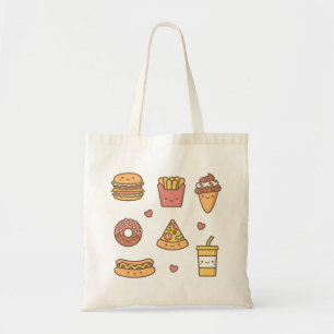 Süße Fast-Food-Burger-Pommes-Donut-Pizza-Tasche Tragetasche