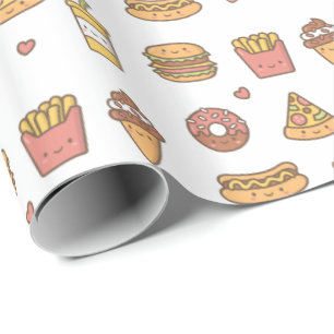 Süße Fast-Food-Kritzeleien für ihr Geschenkpapier