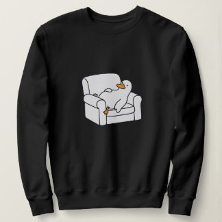 Süße faule Ente auf Sessel Lustige minimalistische Sweatshirt