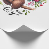 Süße faule Faultierblumen Geschenkpapier (Ecke)