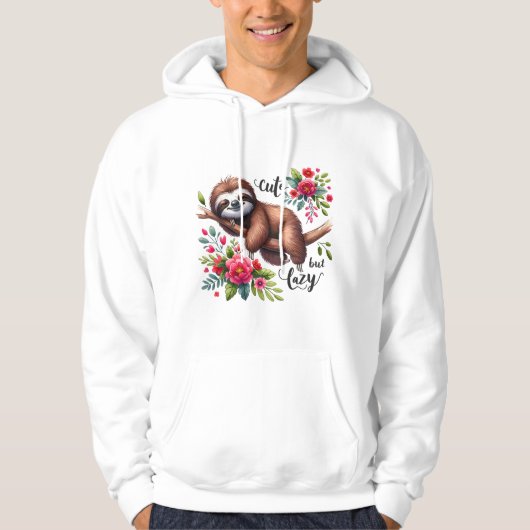 Süße faule Faultierblumen Hoodie (Vorderseite)
