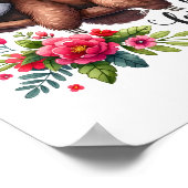 Süße faule Faultierblumen Poster (Ecke)
